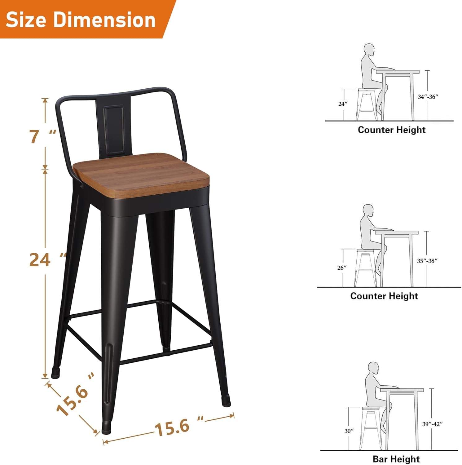 Modern Stackable Metal Bar Stools Set of Four – Axis Decor