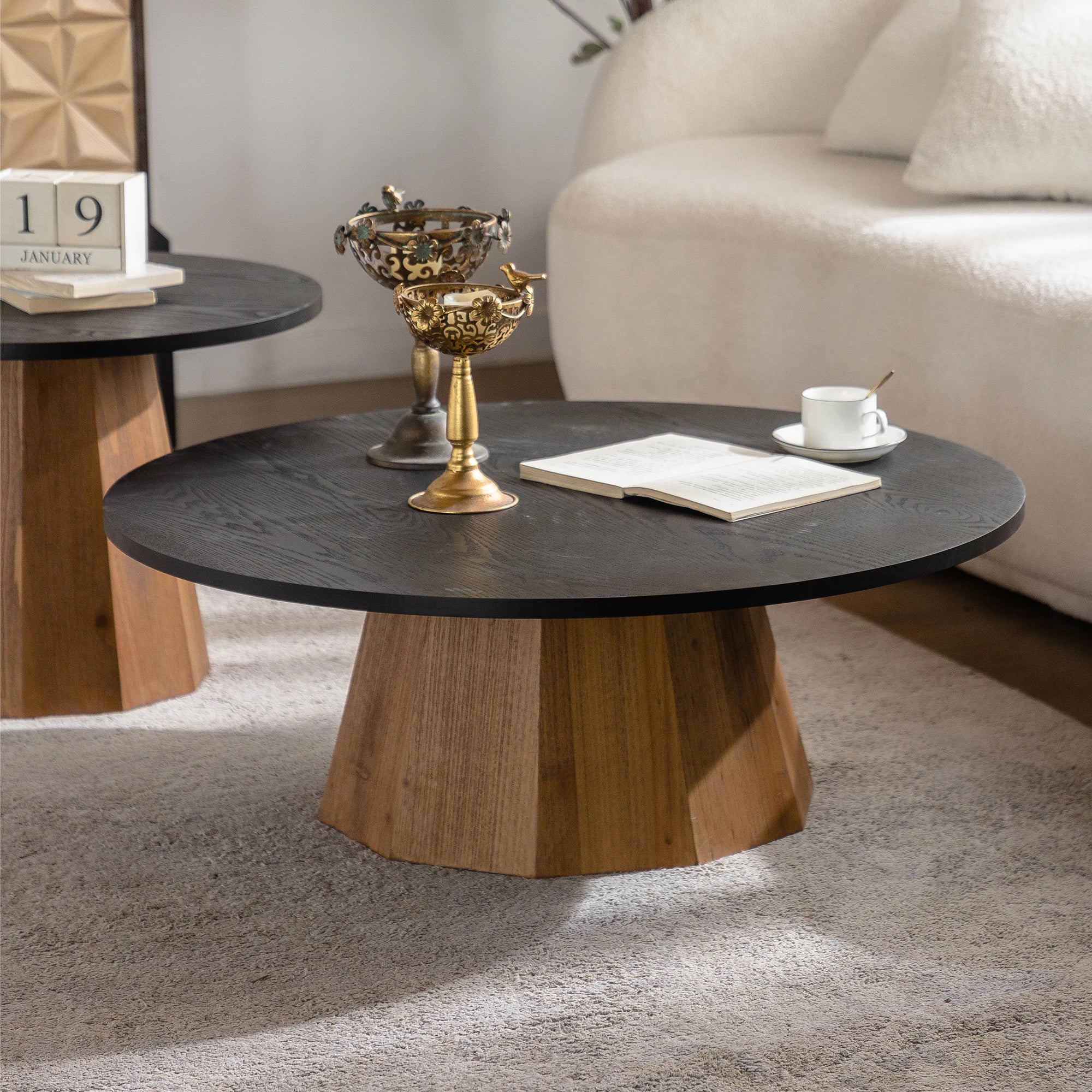 Round Pedestal Coffee Table