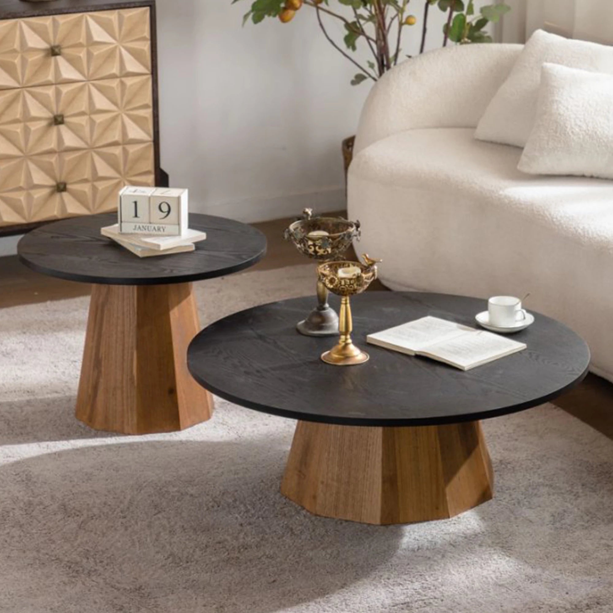 Round Pedestal Coffee Table