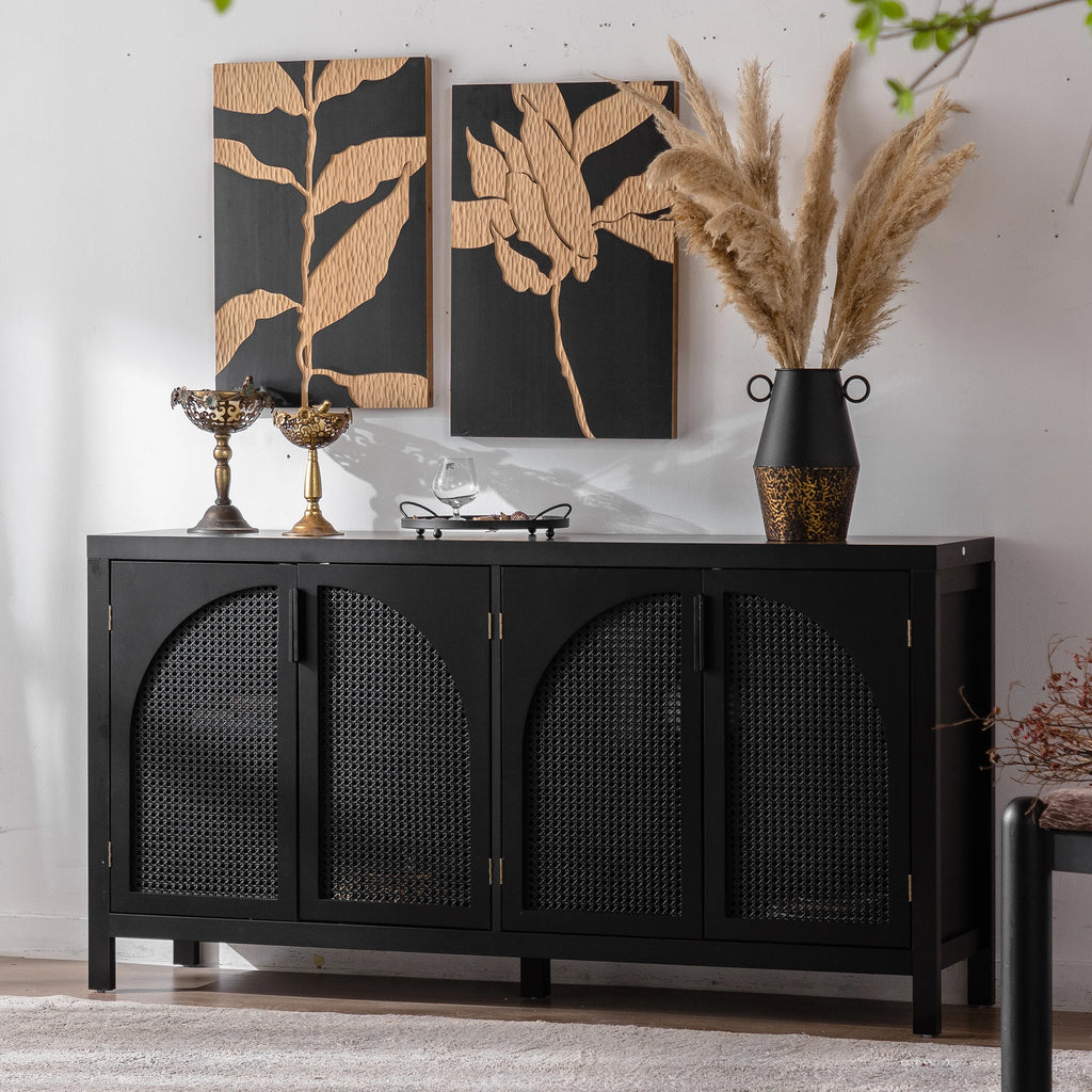 Rattan Door Sideboard Cabinet