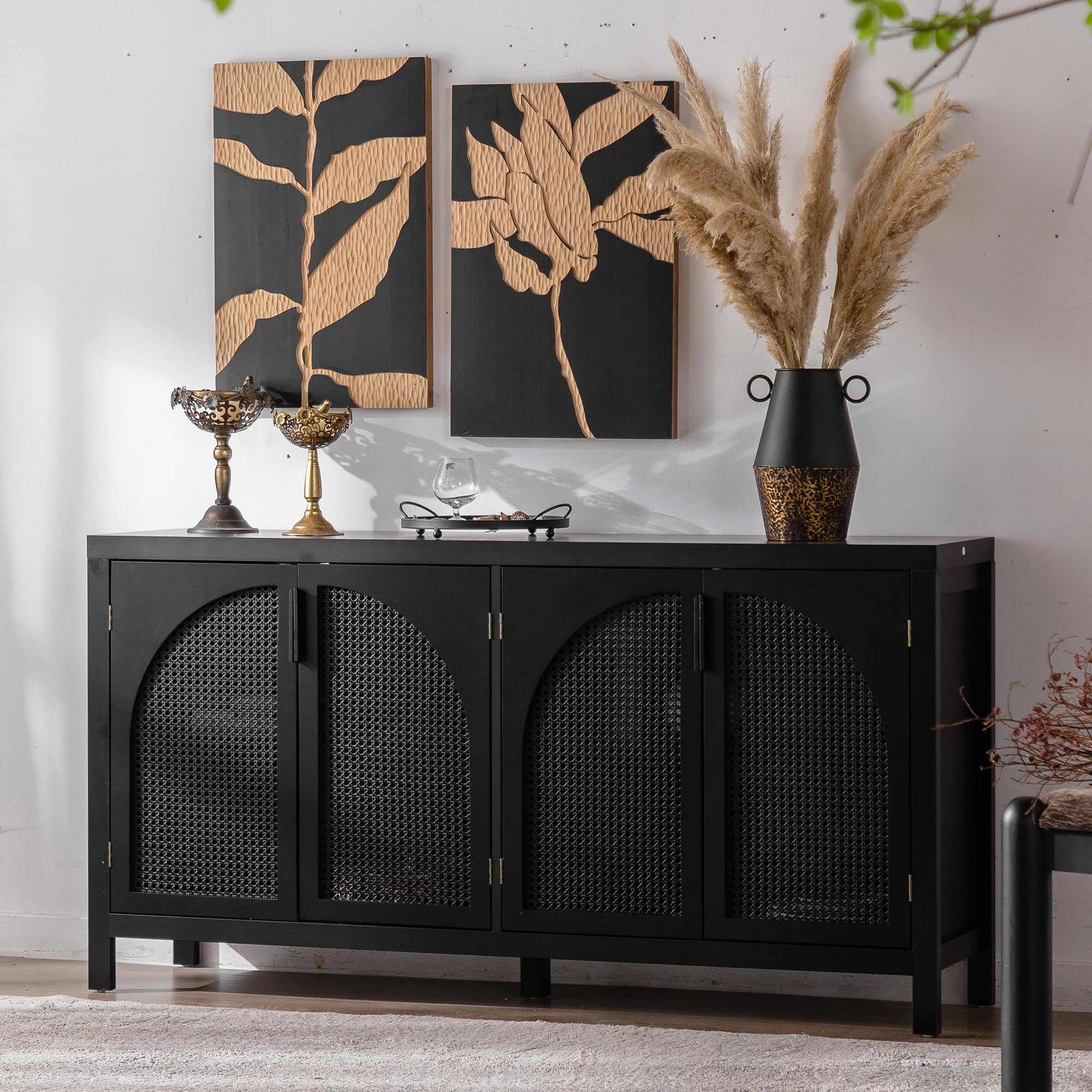Rattan Door Sideboard Cabinet