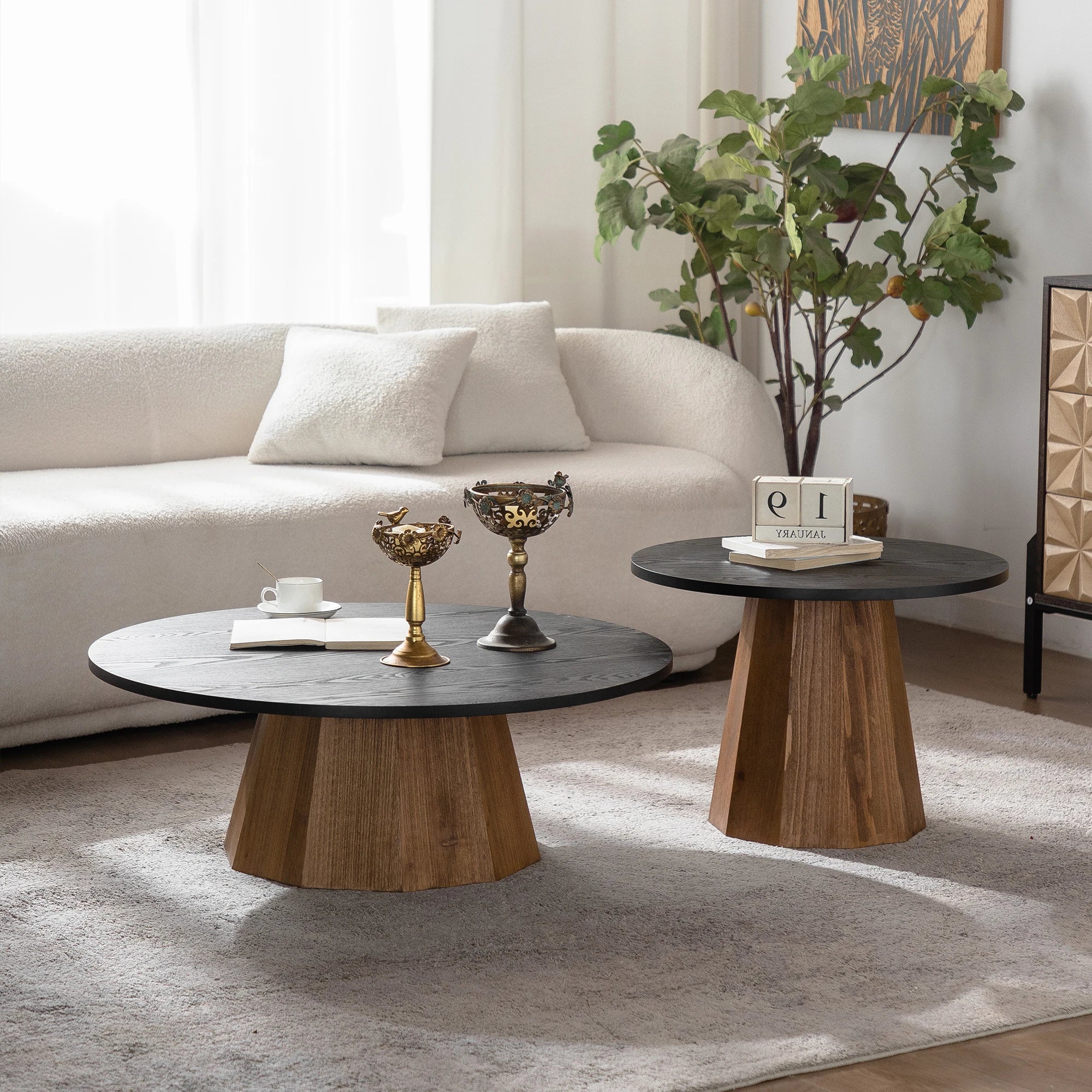 Round Pedestal Coffee Table