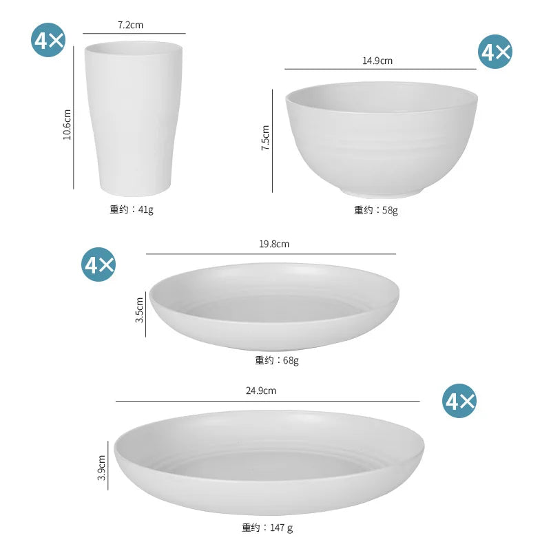 16-Piece Tableware Vintage Ceramic Set